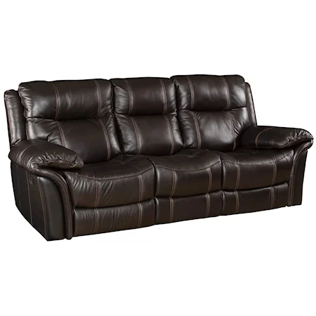 Casual Reclining Sofa with Folded Pillow Arms